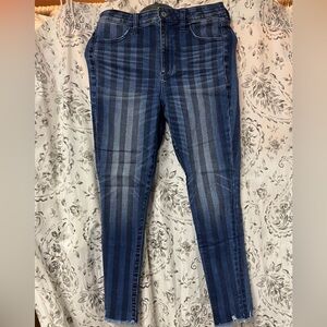 American Eagle Outfitters Blue Striped Skinny Jeans
